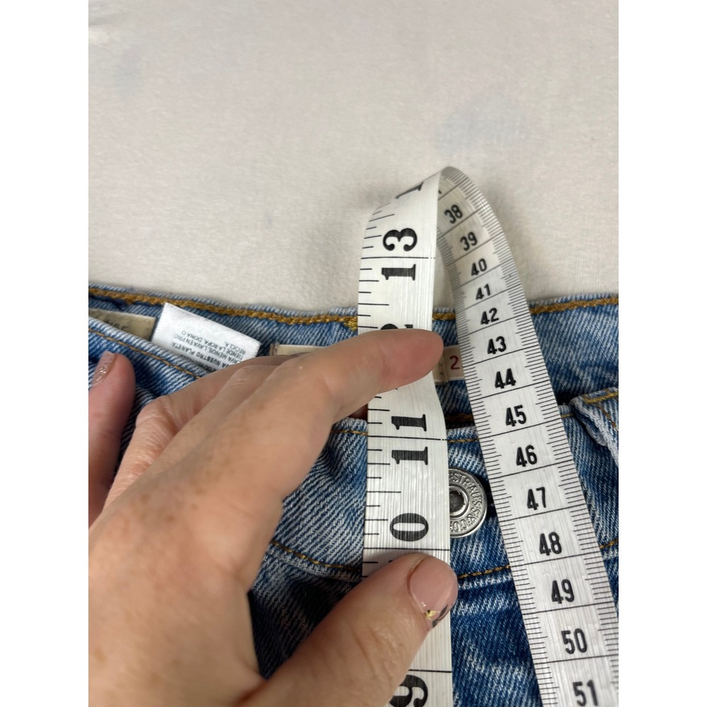 Levis Premium Ribcage Straight Ankle Jeans Light Wash Blue 23 High Rise Denim - Picture 7 of 10